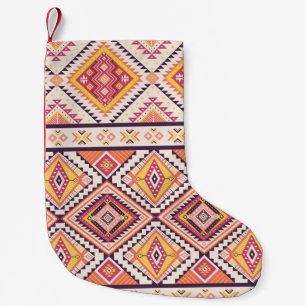 Tribal Aztec gestreift Nahtloser Hintergrund Kleiner Weihnachtsstrumpf