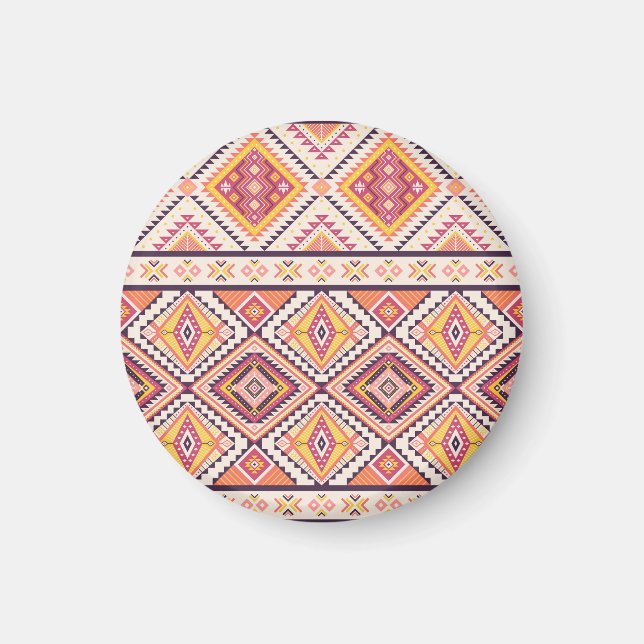 Tribal Aztec gestreift Nahtloser Hintergrund Magnet (Vorne)