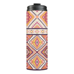 Tribal Aztec gestreift Nahtloser Hintergrund Thermosbecher