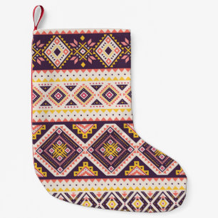 Tribal Aztec gestreifte, geometrische Muster. Kleiner Weihnachtsstrumpf
