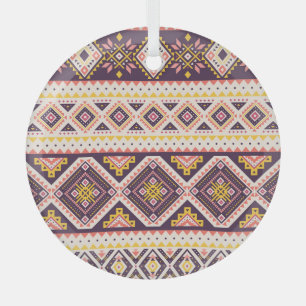 Tribal Aztec gestreifte, geometrische Muster. Ornament Aus Glas