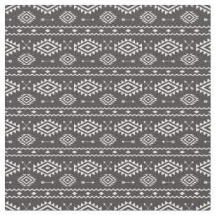Tribal Aztec Graues und weißes Muster Stoff