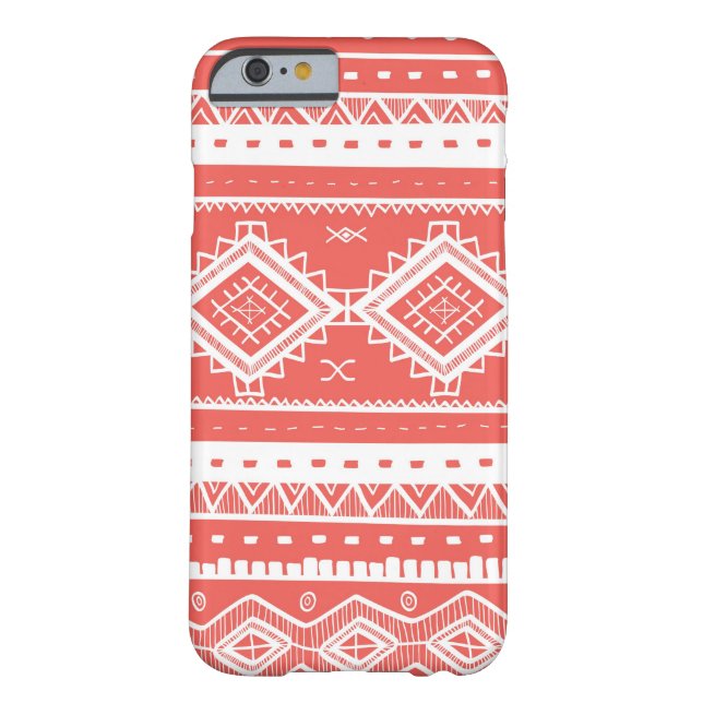 Tribal Aztec Lace Pattern (Korallen) Case-Mate iPhone Hülle (Rückseite)