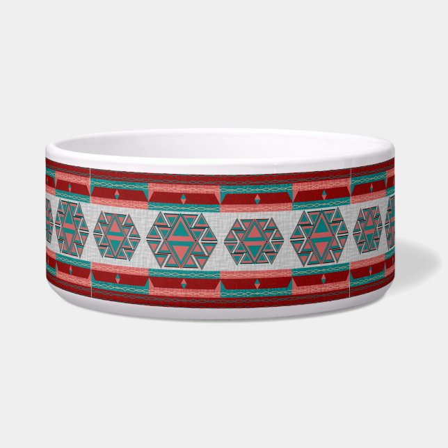 Tribal Aztec Muster Pet Hunde Katze Bowl Large 40  Napf (Vorderseite)