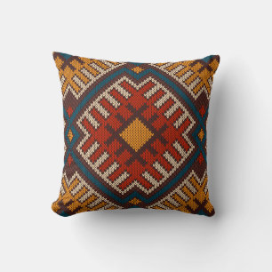 Tribal Aztec nahtlose Muster auf der Wolle aus Gew Kissen