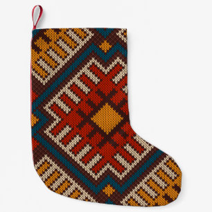 Tribal Aztec nahtlose Muster auf der Wolle aus Gew Kleiner Weihnachtsstrumpf