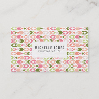Tribal Aztec Pattern Fotograf Business Cards Visitenkarte