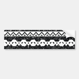 Tribal Aztec Schwarz Glitter Weiß Geometrische For Autoaufkleber