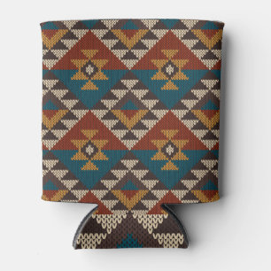 Tribal Aztec Wolle stickte Textur. Dosenkühler
