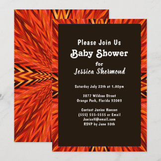 Tribal Baby Dusche Kupfer Orange Abstrakt Einladung