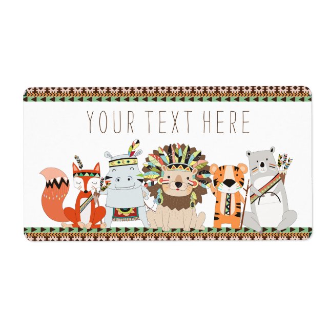 Tribal Baby Dusche Wasserflaschen Labels (Vorne)