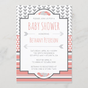 Tribal Baby Shower Einladung, Aztec, Pfeile, BOHO Einladung