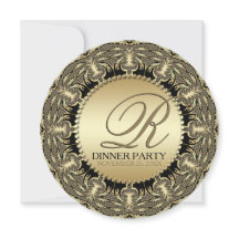 Tribal Baroque Goldenes Abendessen Party (rund)