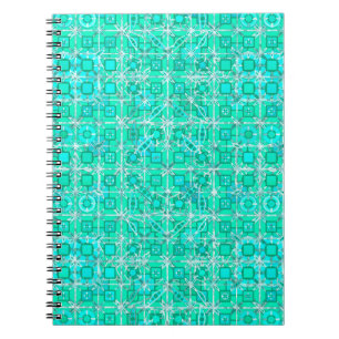 Tribal Batik - Aqua und Türkis mit Weiß Notizblock