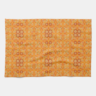 Tribal-Batik - Bernstein- und Brauntöne Küchentuch