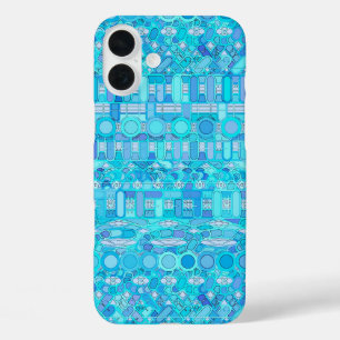 Tribal Batik - Blautöne iPhone 16 Plus Hülle