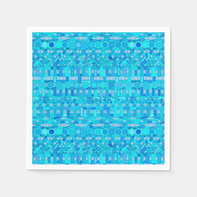 Tribal Batik - Blautöne Serviette (Vorderseite)