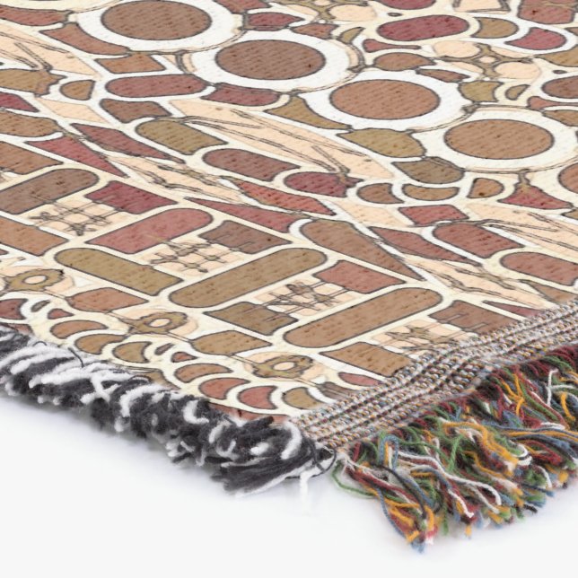 Tribal Batik - braun und beige Decke (Ecke)