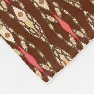 Tribal Batik - Brown, Tan und Coral Fleecedecke