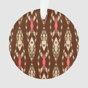 Tribal Batik - Brown, Tan und Coral Ornament