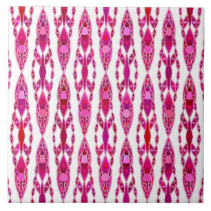 Tribal Batik - Burqundy und Fuchsia Pink Fliese