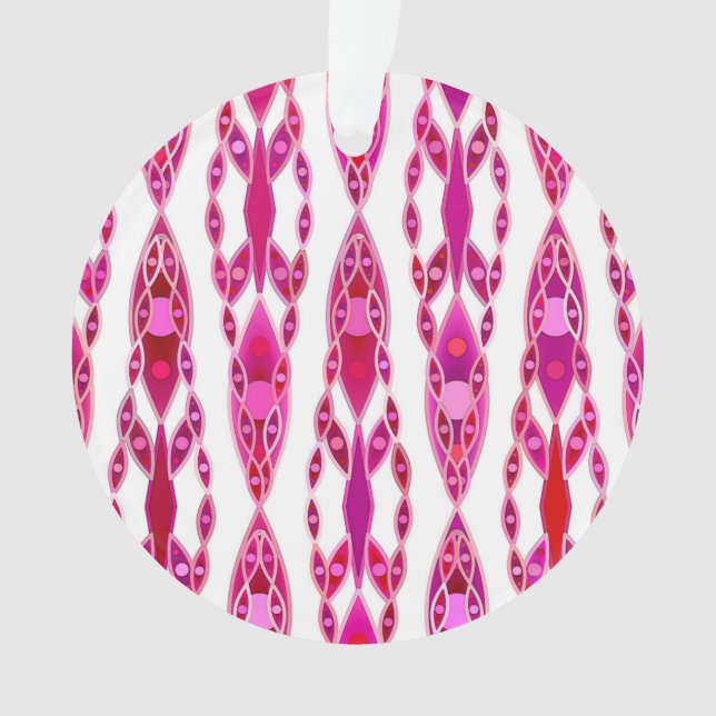 Tribal Batik - Burqundy und Fuchsia Pink Ornament (Vorderseite)
