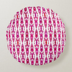 Tribal Batik - Burqundy und Fuchsia Pink Rundes Kissen