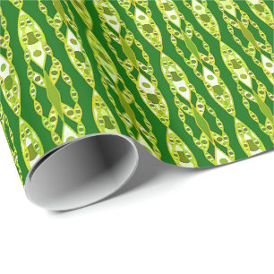 Tribal Batik - Dunkelgrün und Avocado Geschenkpapier