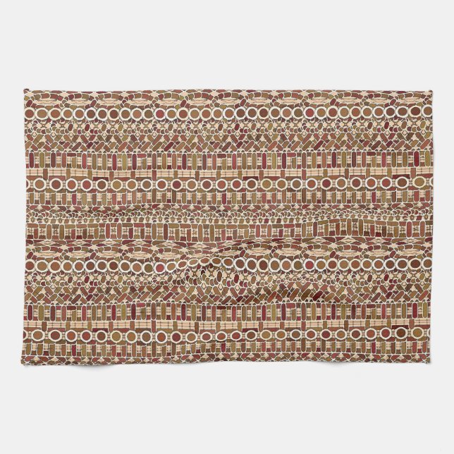 Tribal Batik - Erdtonneutrale Geschirrtuch (Horizontal)