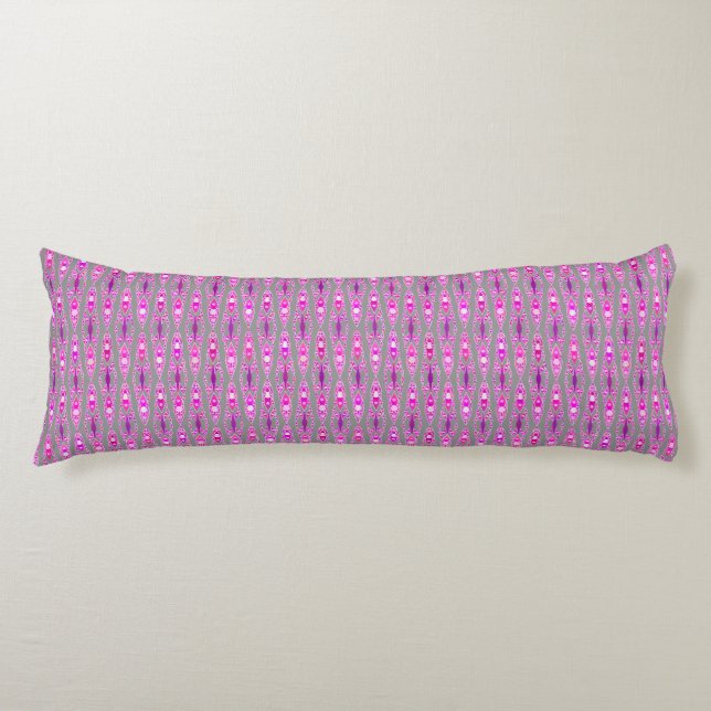 Tribal Batik - Fuchsia Pink, Violet und Grau Seitenschläferkissen (Vorderseite)