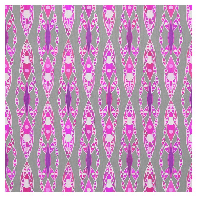 Tribal Batik - Fuchsia Pink, Violet und Grau Stoff (Muster)