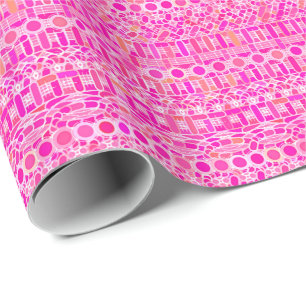 Tribal Batik - Fuchsienrosa, Magenta und Korallen Geschenkpapier