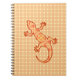 Tribal Batik Gecko - Korallen und hellorange Notizblock