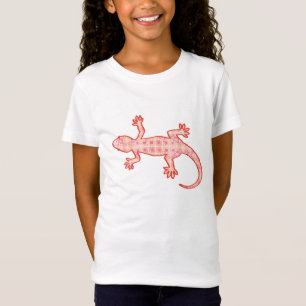 Tribal Batik Gecko - korallenrosa und creme T-Shirt