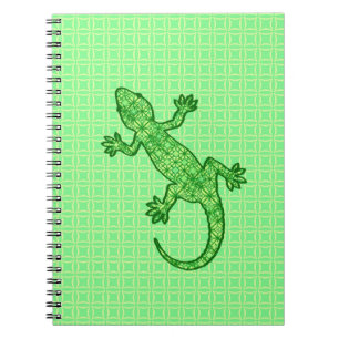 Tribal batik Gecko - Limon und smaragdgrün Notizblock