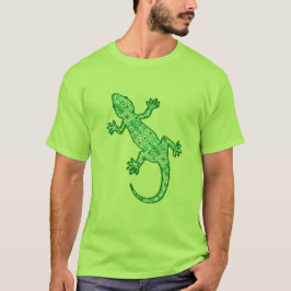 Tribal batik Gecko - Limon und smaragdgrün T-Shirt