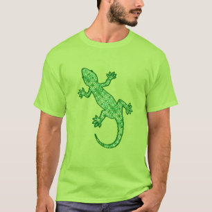 Tribal batik Gecko - Limon und smaragdgrün T-Shirt