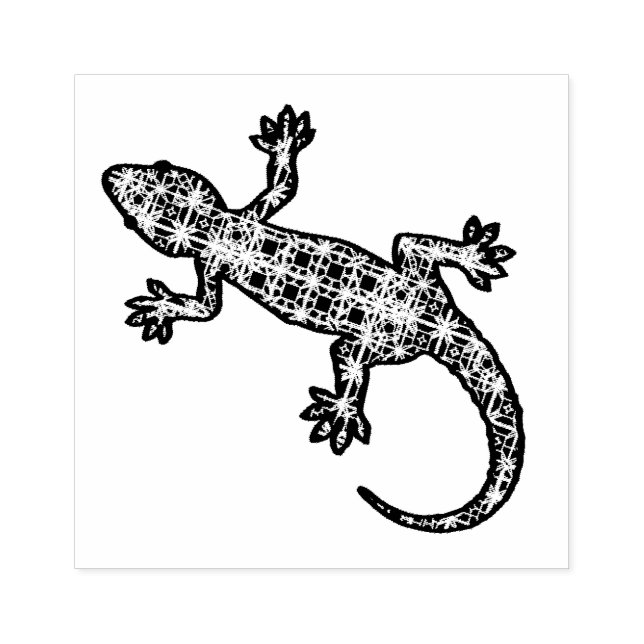 Tribal batik Gecko / Lizard Gummistempel (Prägung)