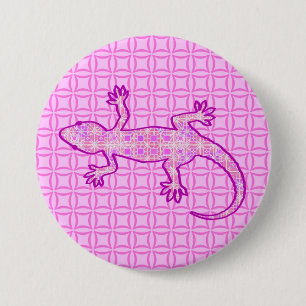 Tribal batik Gecko - Orchid und Muschel pink Button