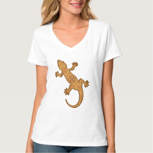 Tribal Batik Gecko - Rost, Bernstein und Bein T-Shirt