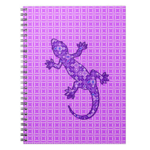 Tribal batik Gecko - Violett und Amethyst lila Notizblock