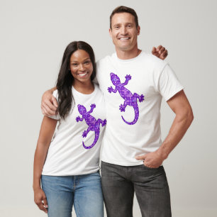 Tribal batik Gecko - Violett und Amethyst lila T-Shirt