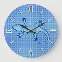 Tribal batik Gecko - Weiches denim blau