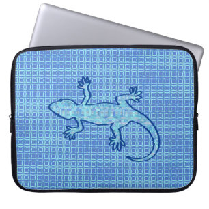 Tribal batik Gecko - Weiches denim blau Laptopschutzhülle