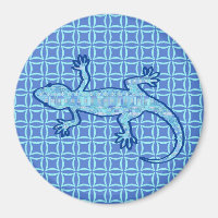 Tribal batik Gecko - Weiches denim blau