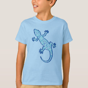 Tribal batik Gecko - Weiches denim blau T-Shirt