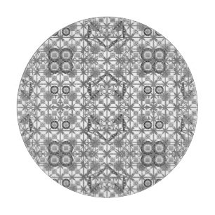 Tribal Batik - grau / grau, schwarz und weiß Schneidebrett