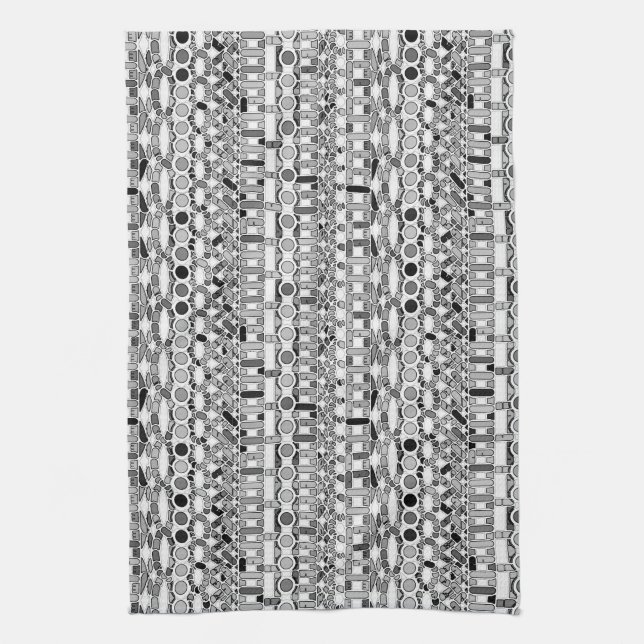 Tribal Batik - Grautöne Handtuch (Vertikal)