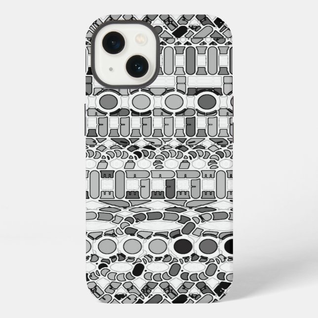 Tribal Batik - Grautöne iPhone Hülle (Rückseite)