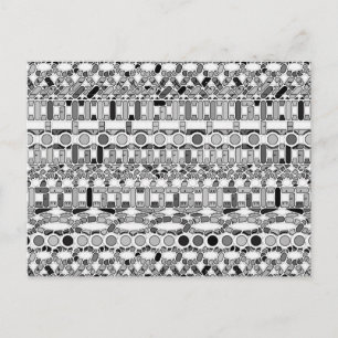 Tribal Batik - Grautöne Postkarte